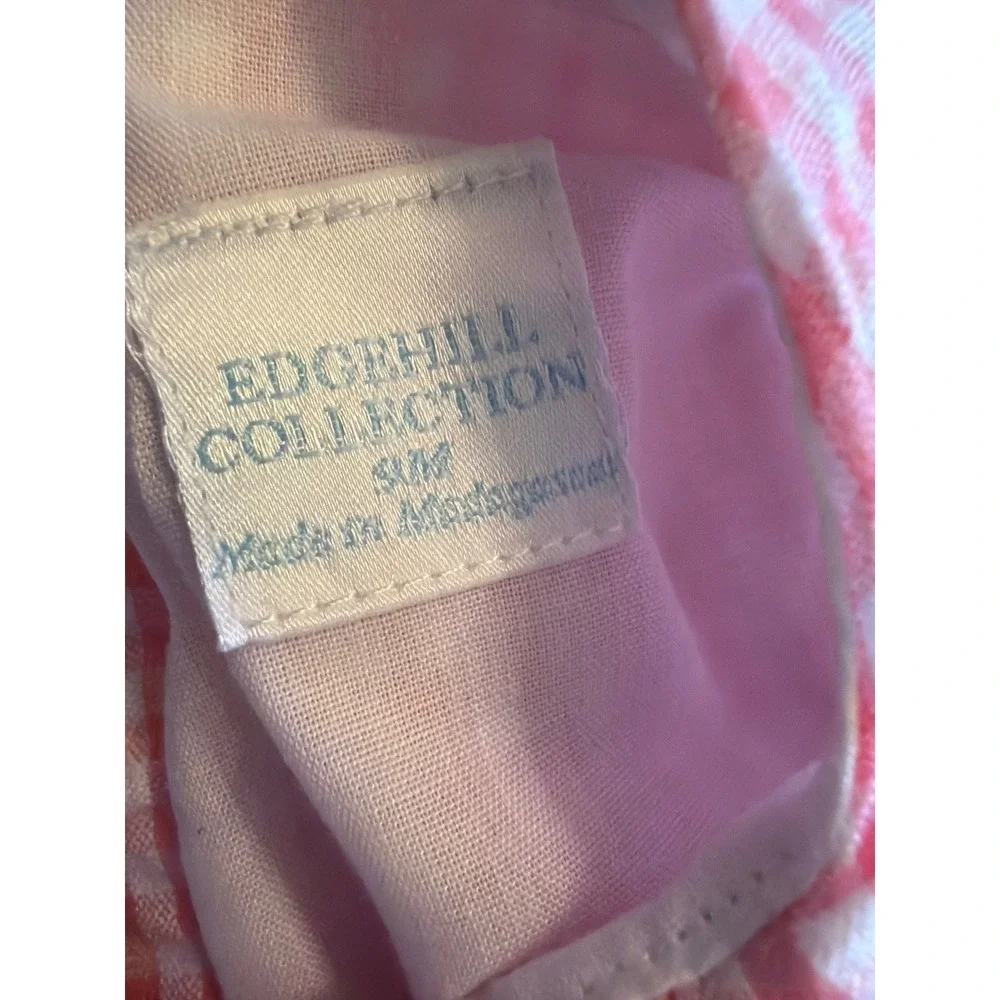 Edgehill Collection Baby Girl Pink Gingham Seersucker Smocked Dress 9M Flutter